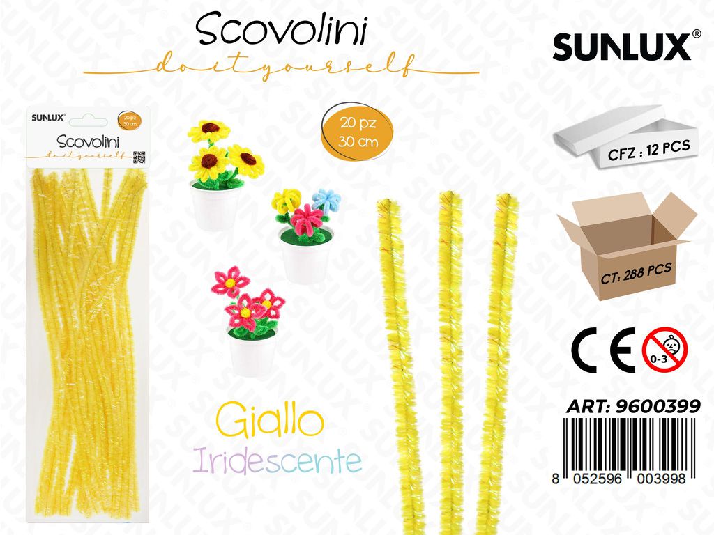 Sunlux Scovolini Diy Giallo Iridesc. 20PCS 30CM