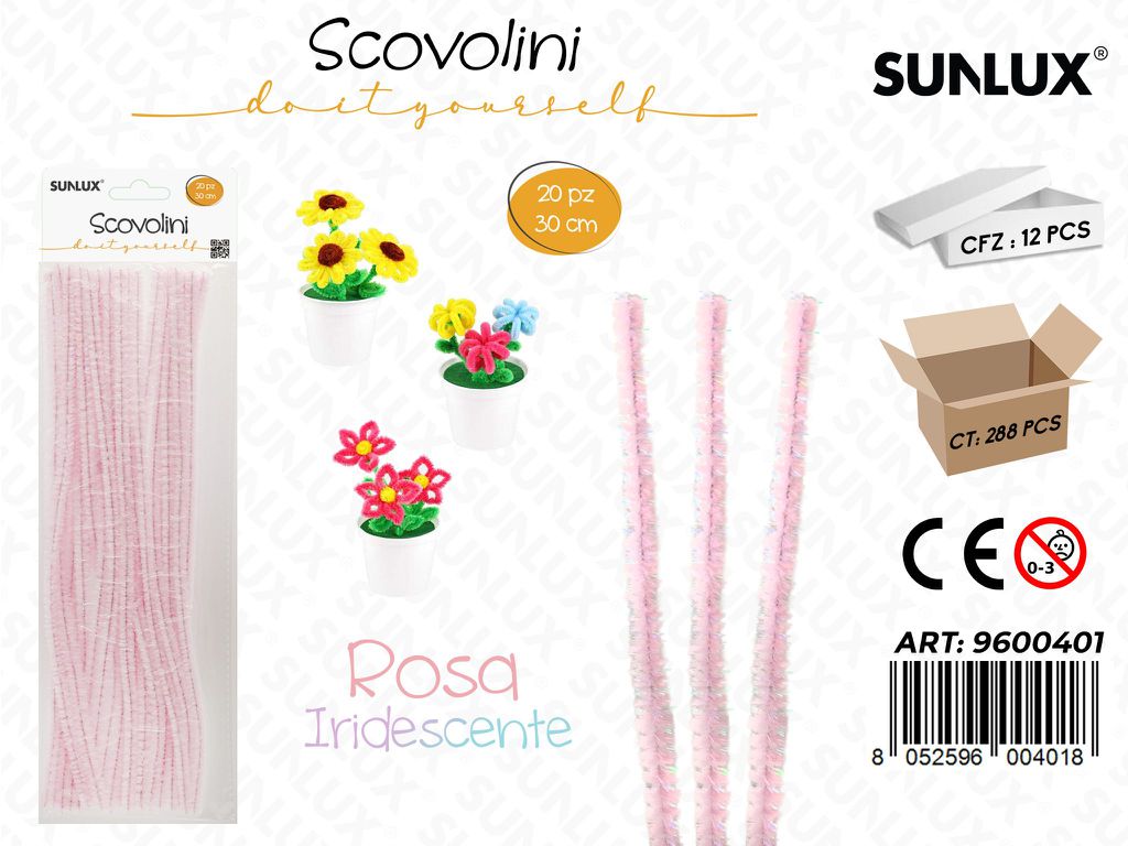 Sunlux Scovolini Diy Rosa Iridesc. 20PCS 30CM