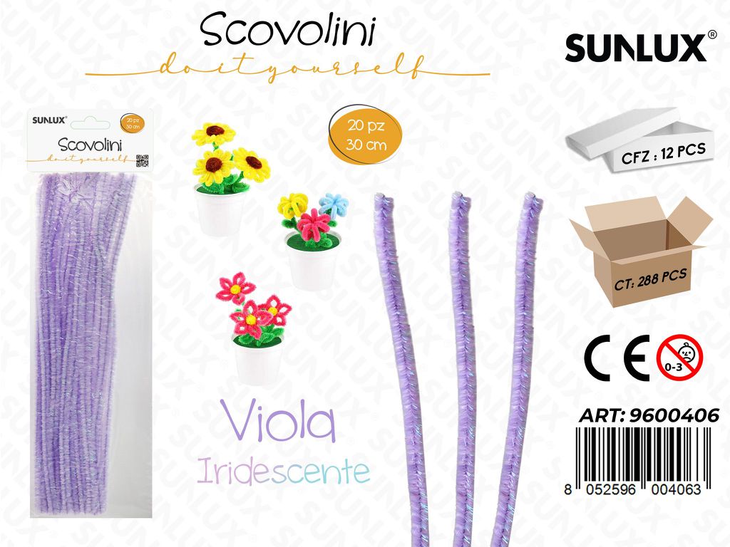Sunlux Scovolini Diy Viola Iridesc. 20PCS 30CM