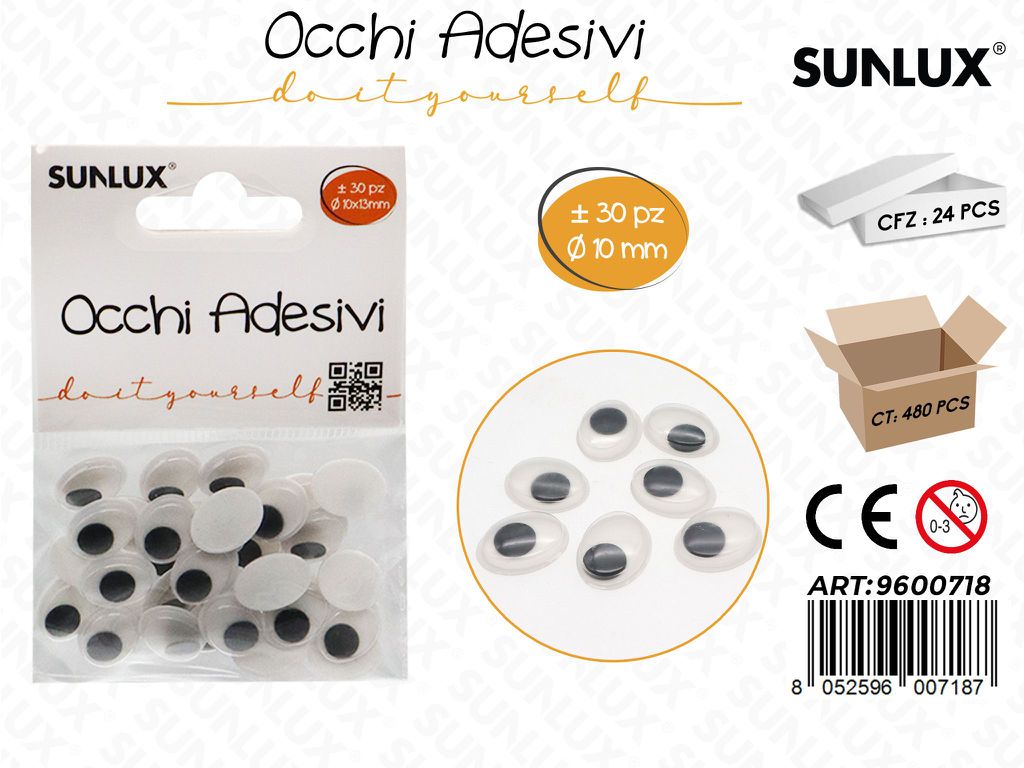 Sunlux Occhi Adv Neri 30PCS 10MM