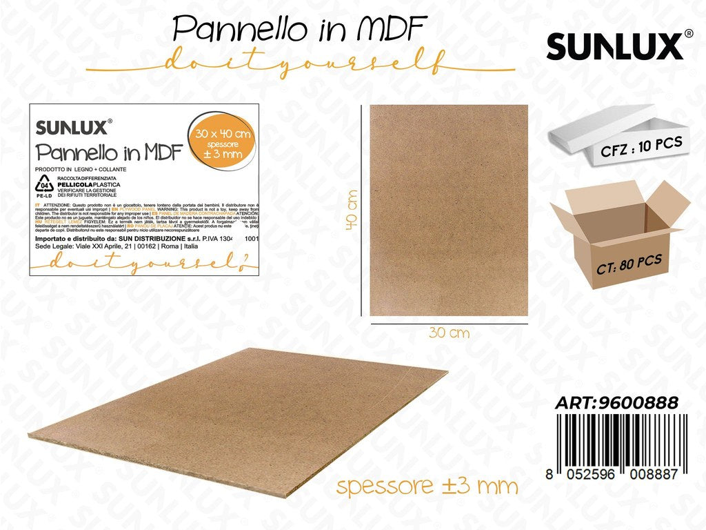 Sunlux Pannello in Mdf 30*40CM*3MM