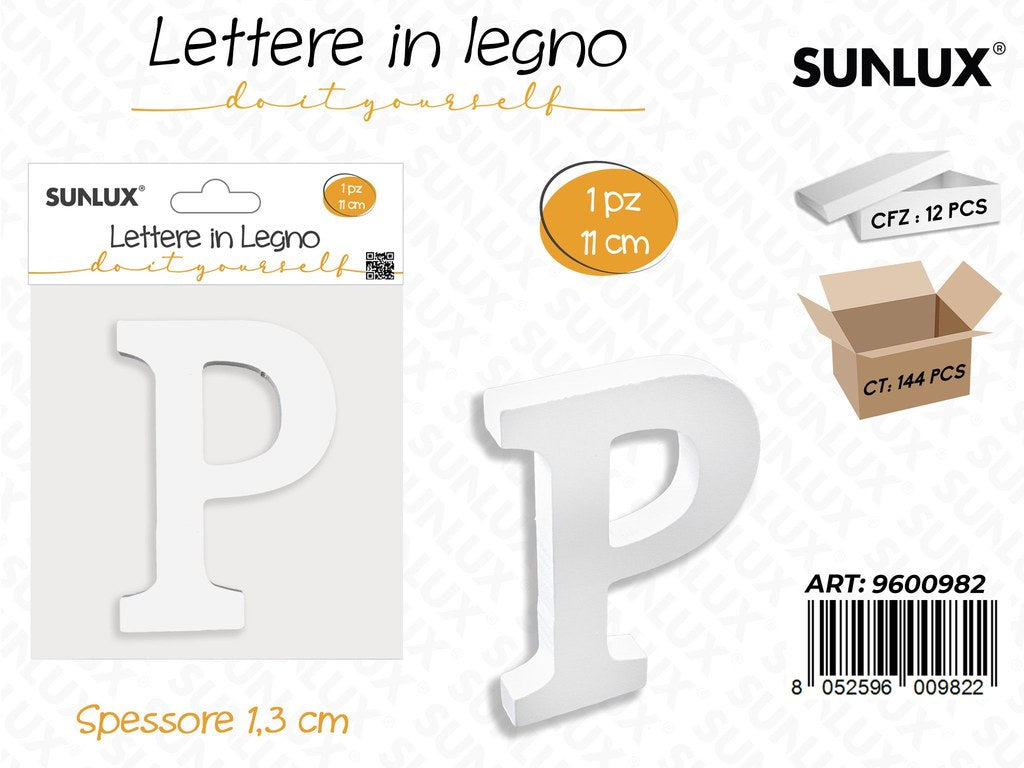 Sunlux Lettera P in Legno 11*1.3CM
