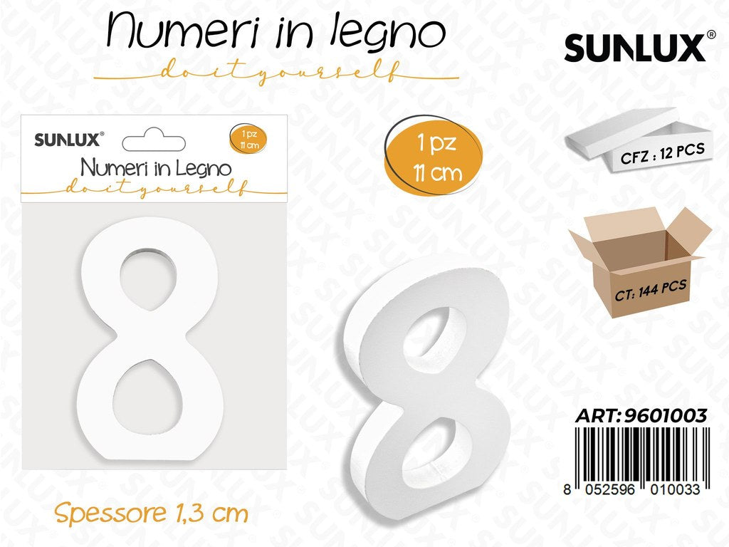 Sunlux Numero 8 in Legno 11*1.3CM
