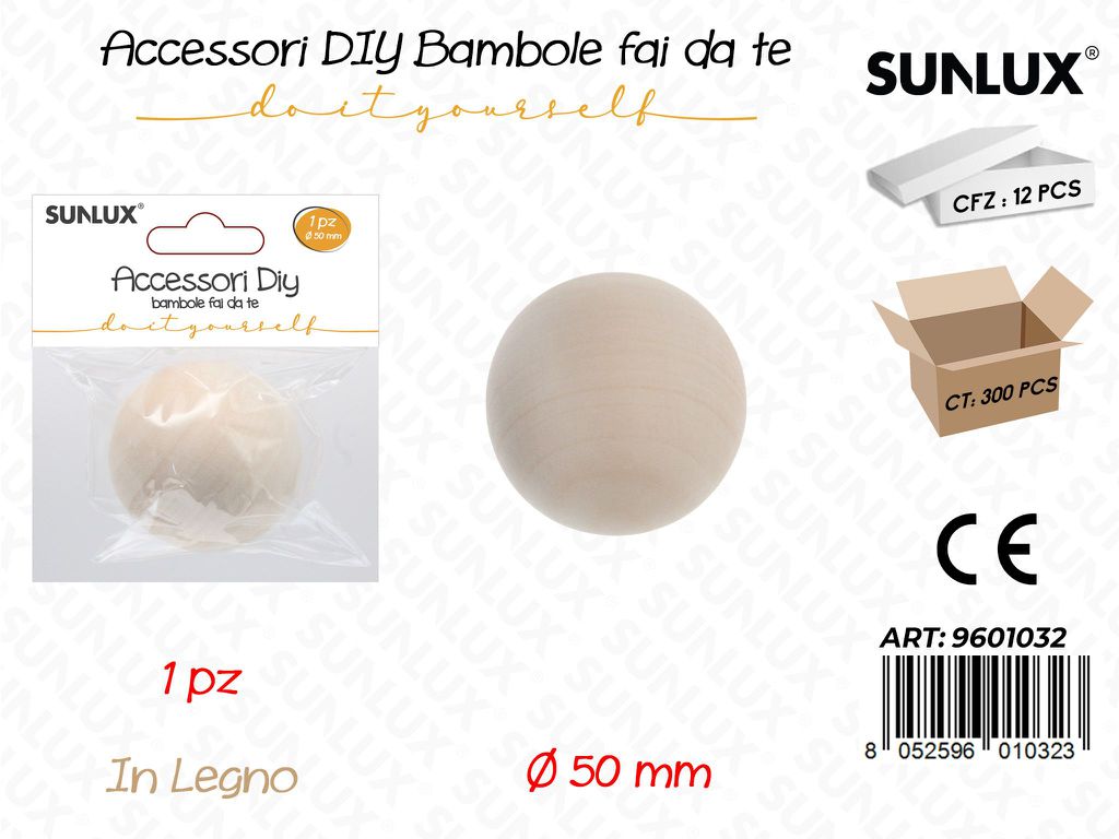 Sunlux Bambole Fai da Te Legno 50MM