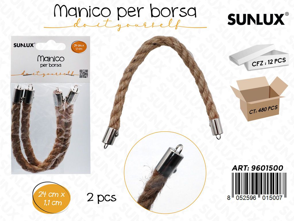 Sunlux Manico per Borsa in Corda 2PCS 24*1.1CM