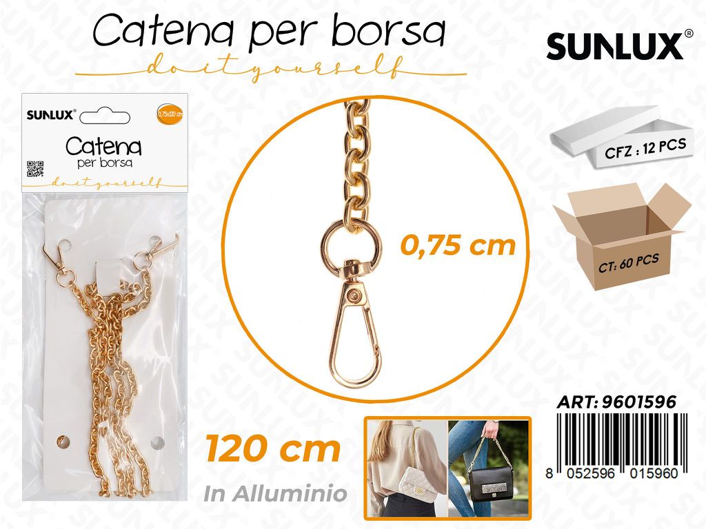 Sunlux Catena per Borsa Allum. Oro 0.75*120CM