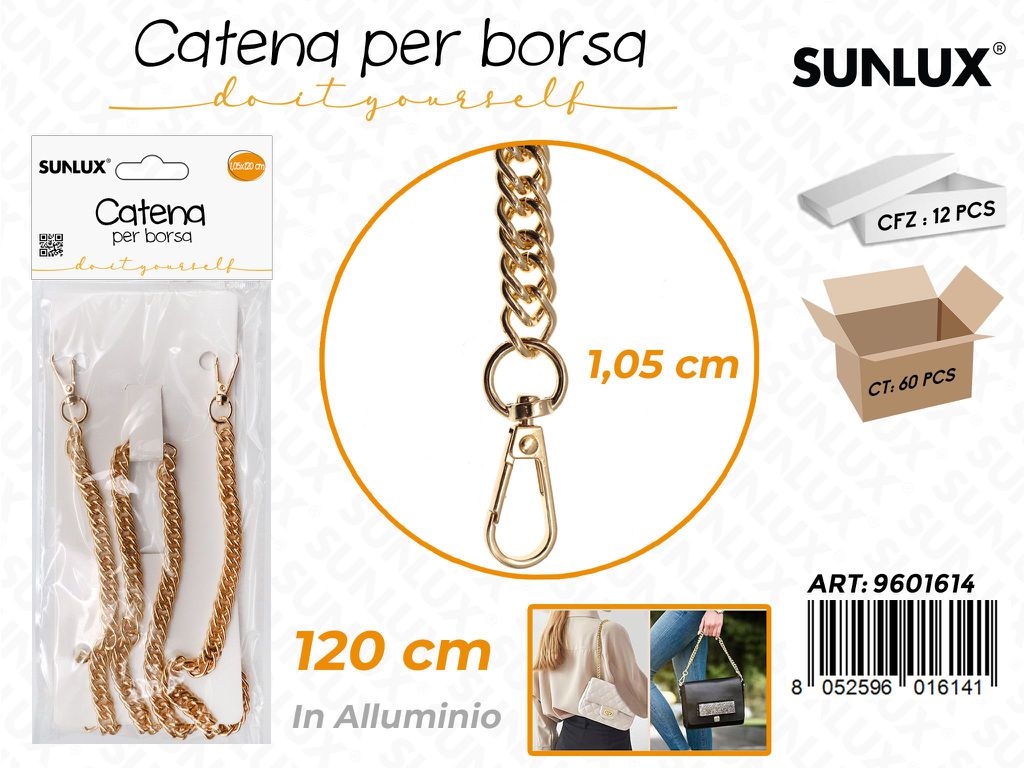 Sunlux Catena per Borsa Allum. Oro 1.05*120CM