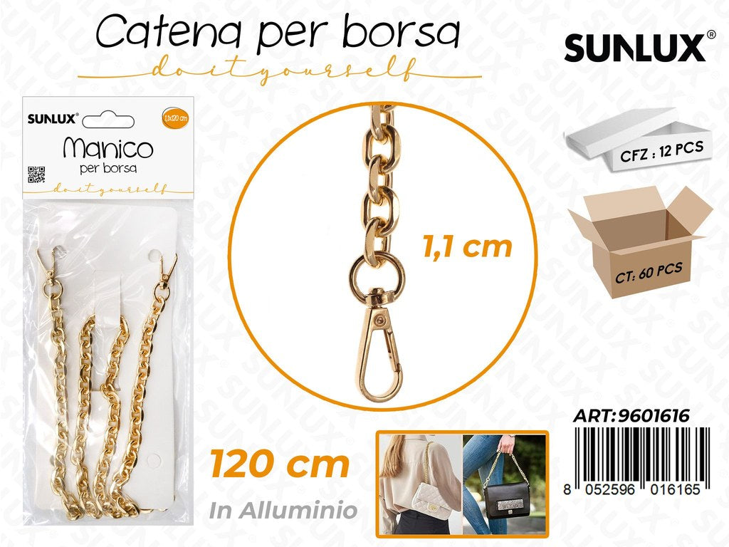 Sunlux Catena per Borsa Allum. Oro 1.1*120CM