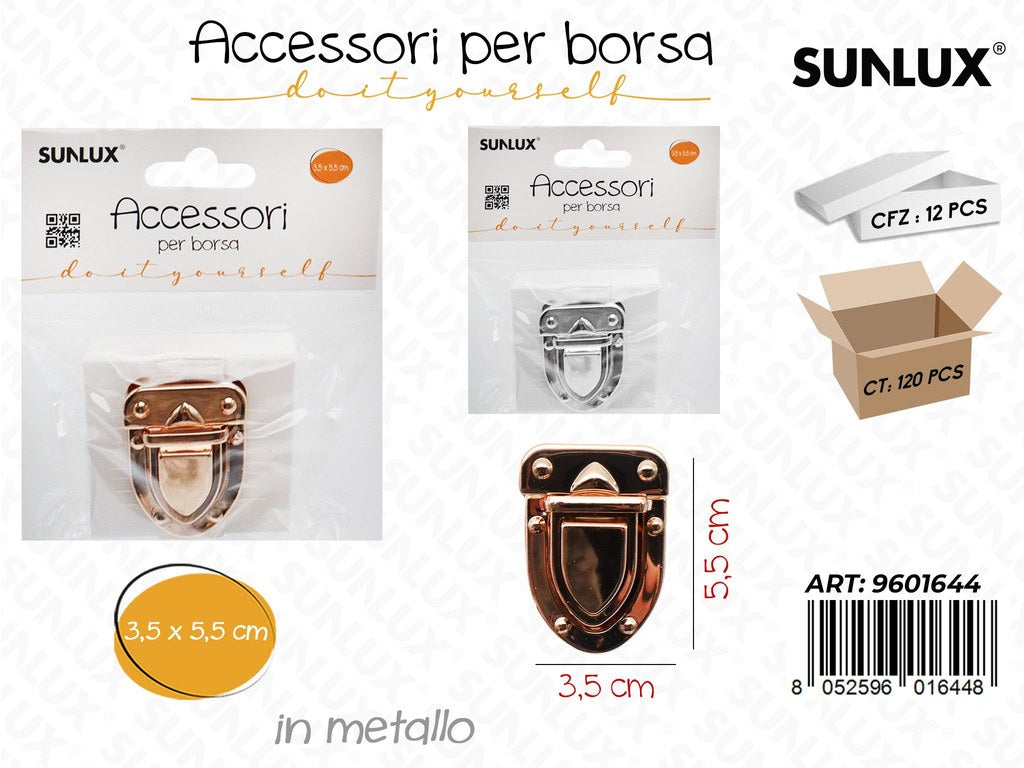 Sunlux Acc. per Borsa Chiusura Ass. Met. 3.5*5.5CM / Pz da 12