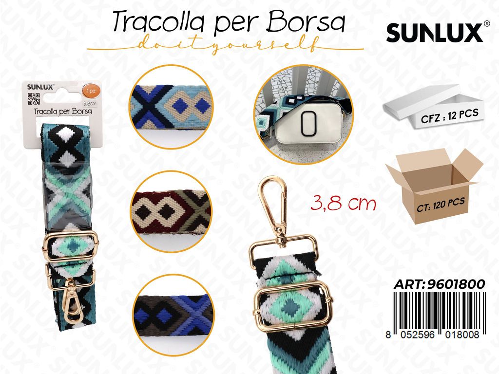 Sunlux Tracolla per Borsa Ass. 3.8CM
