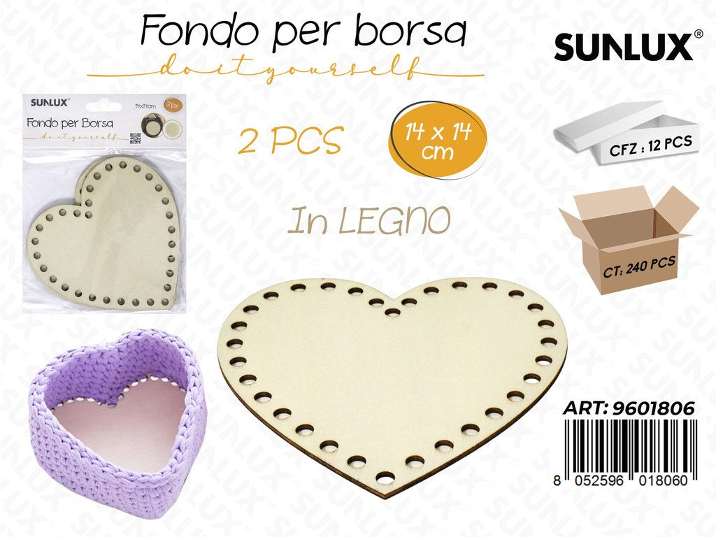 Sunlux Fondo per Borsa in Legno 2PCS 14*14CM