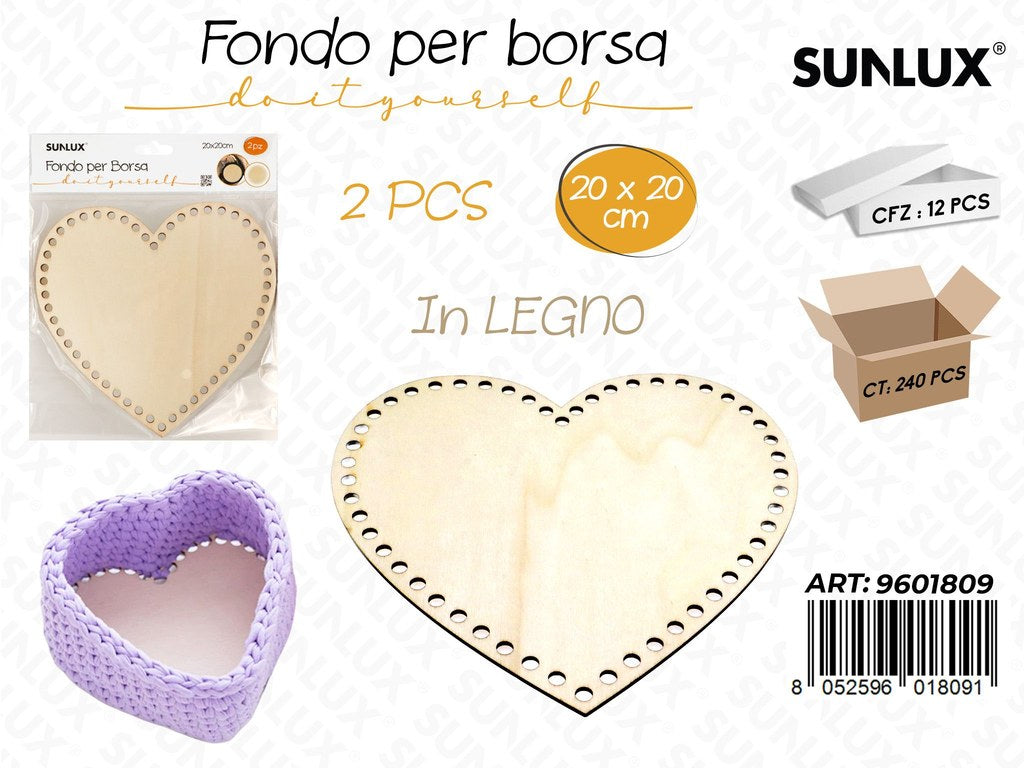 Sunlux Fondo per Borsa in Legno 2PCS 20*20CM