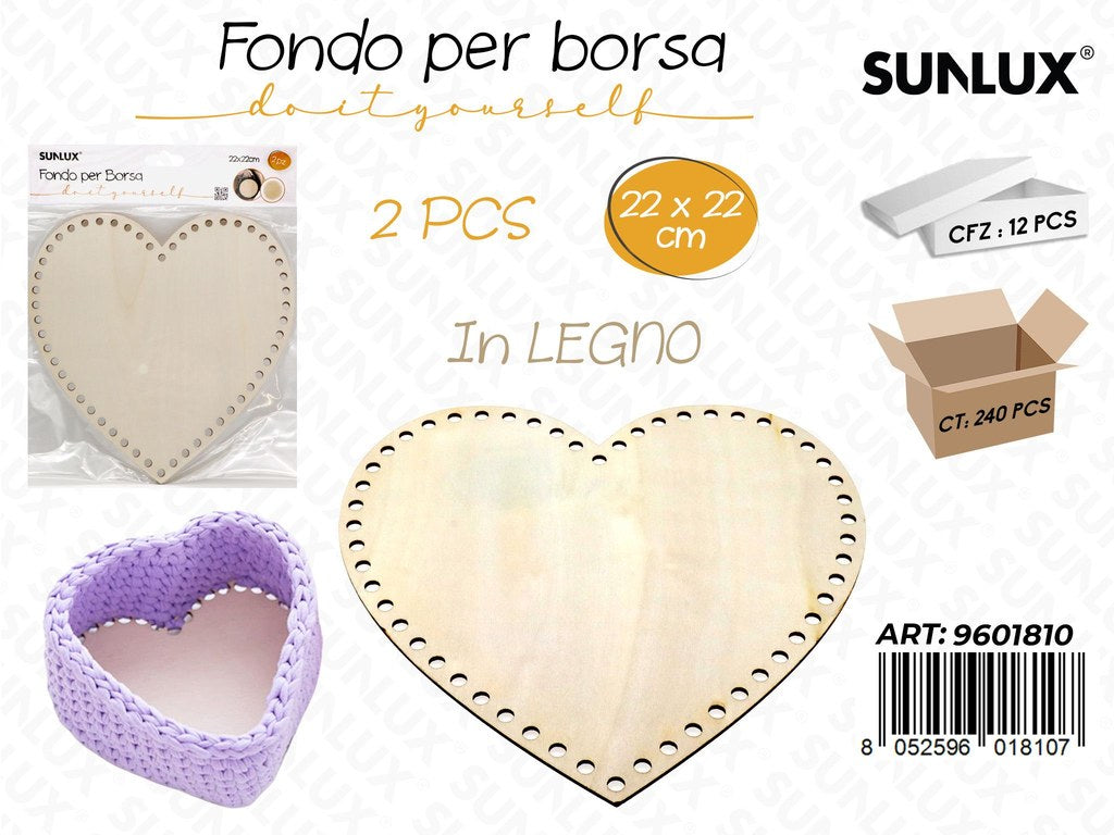 Sunlux Fondo per Borsa in Legno 2PCS 22*22CM