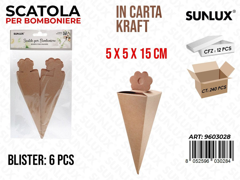 Sunlux Scatola Bomb. Kraft 6PCS 5*5*15CM
