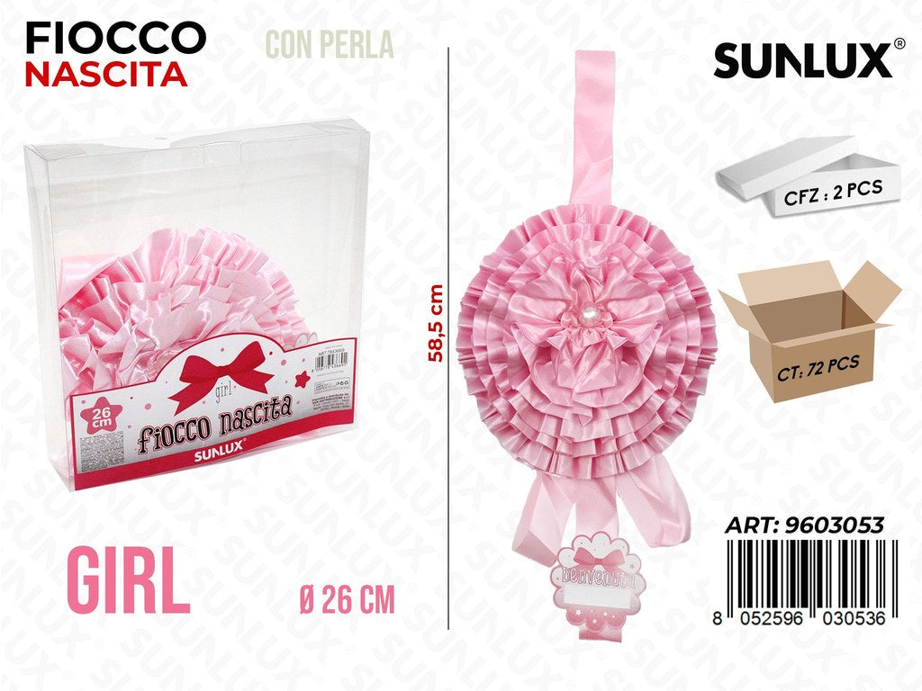 Sunlux Fiocco Nascita Girl c/ Perla D.26-58.5CM