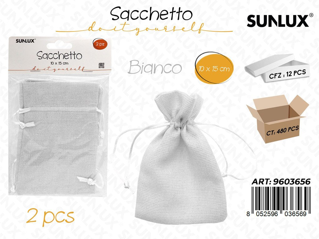 Sunlux Sacchetto Bomb. Bianco Lino 2PCS 10*15CM