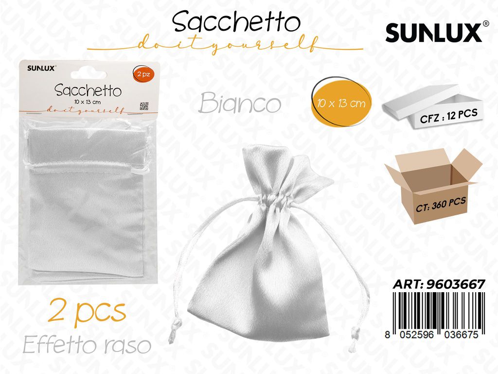 Sunlux Sacchetto Bomb. Bianco Raso 2PCS 10*13CM