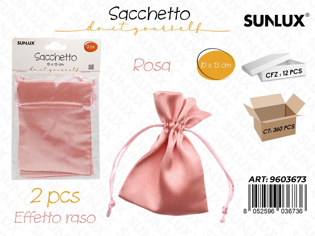 Sunlux Sacchetto Bomb. Rosa Raso 2PCS 10*13CM
