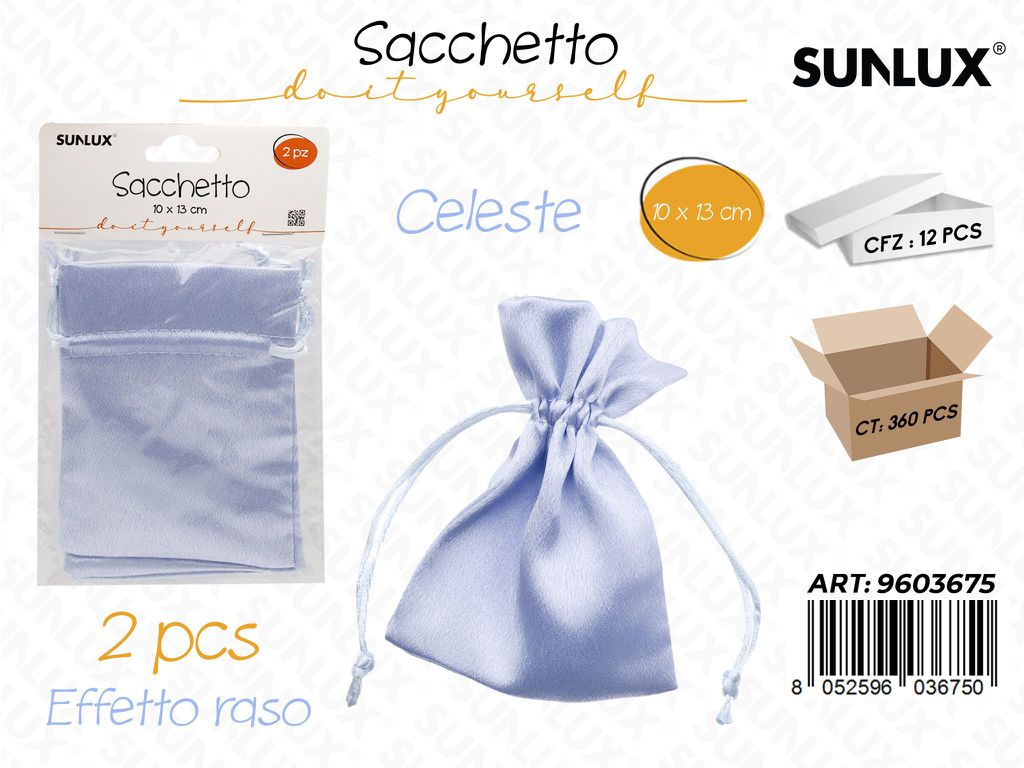 Sunlux Sacchetto Bomb. Celeste Raso 2PCS 10*13CM