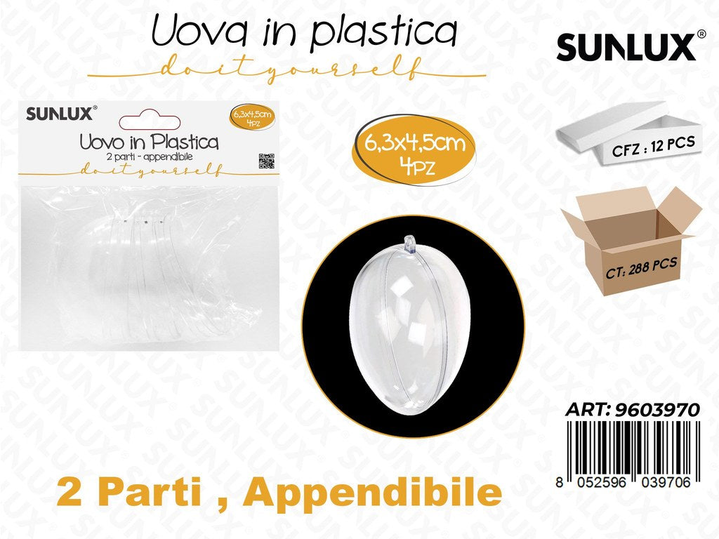 Sunlux Uovo in Plast. Append. 4PCS 6.3*4.5CM