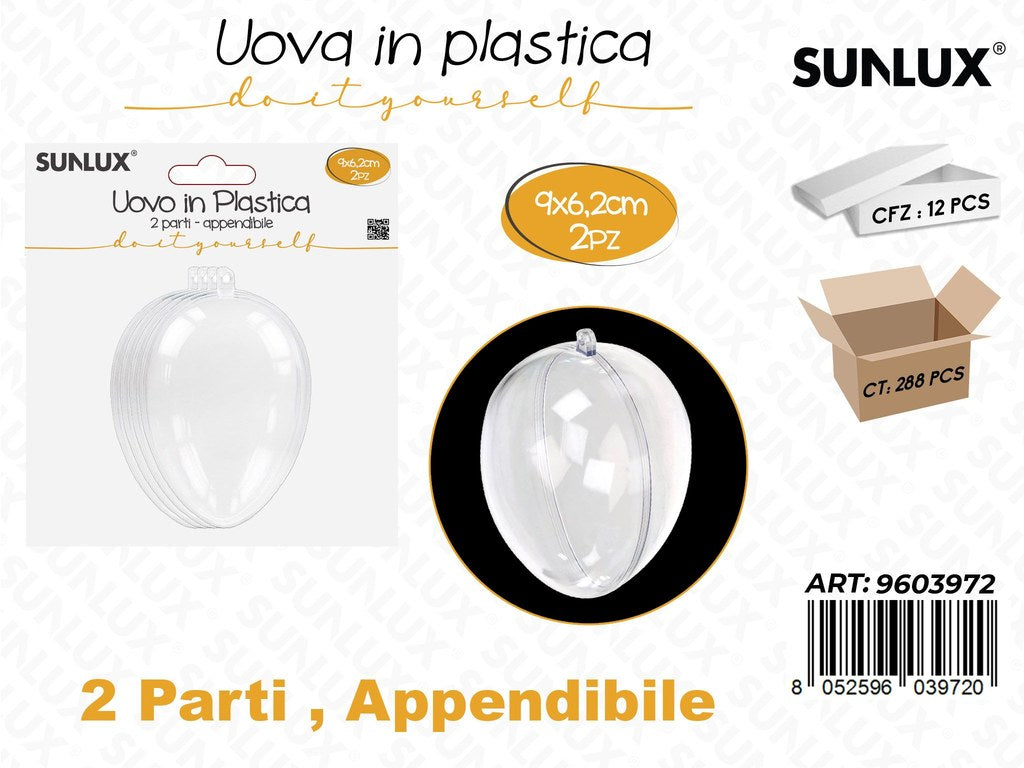 Sunlux Uovo in Plast. Append. 2PCS 9*6.2CM