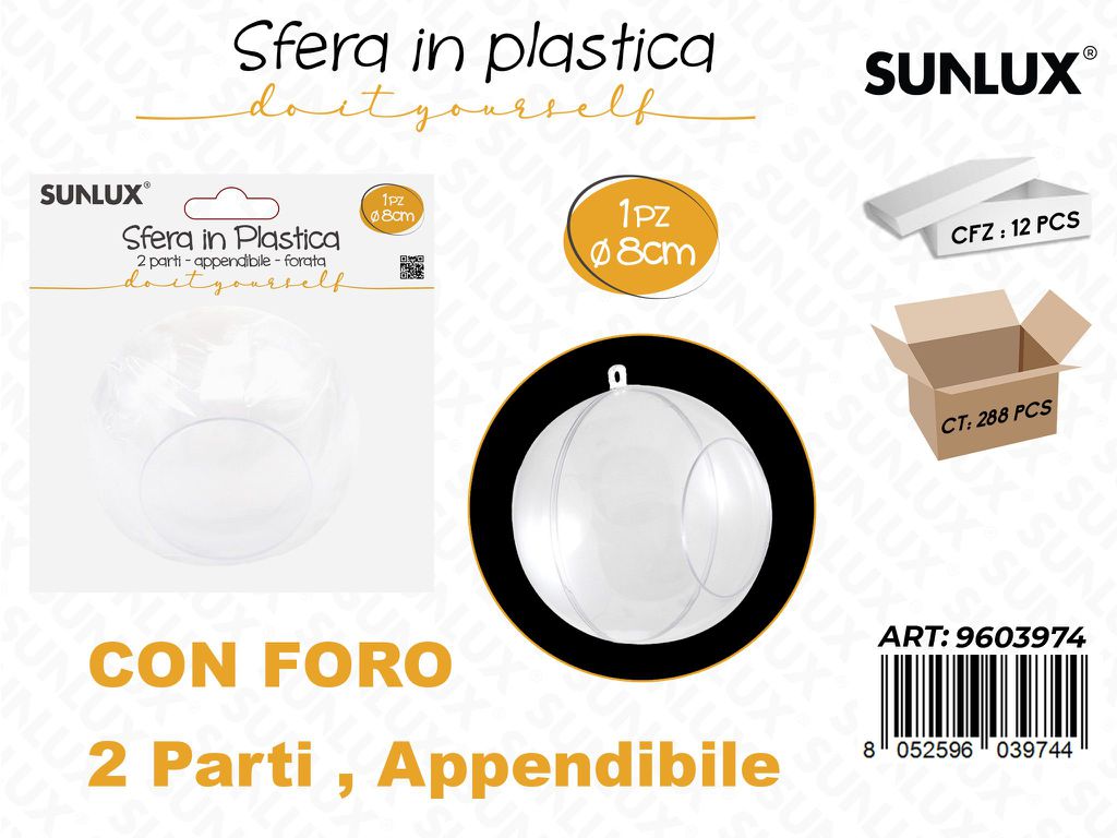 Sunlux Sfera in Plast. Forata Append. 8CM