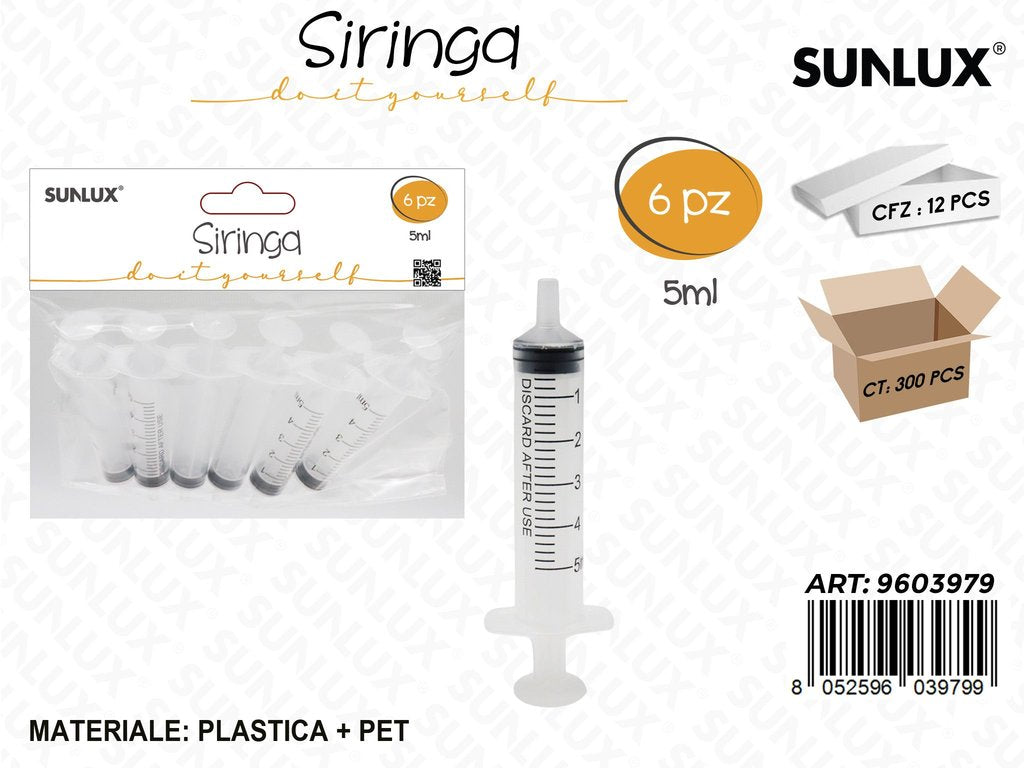 Sunlux Siringa Diy 5ML 6PCS