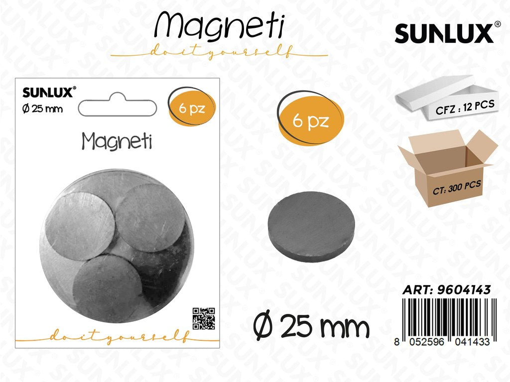 Sunlux Magneti 6PCS D.25MM
