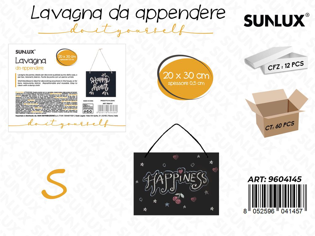 Sunlux Lavagna da Appendere 20*30*0.5CM