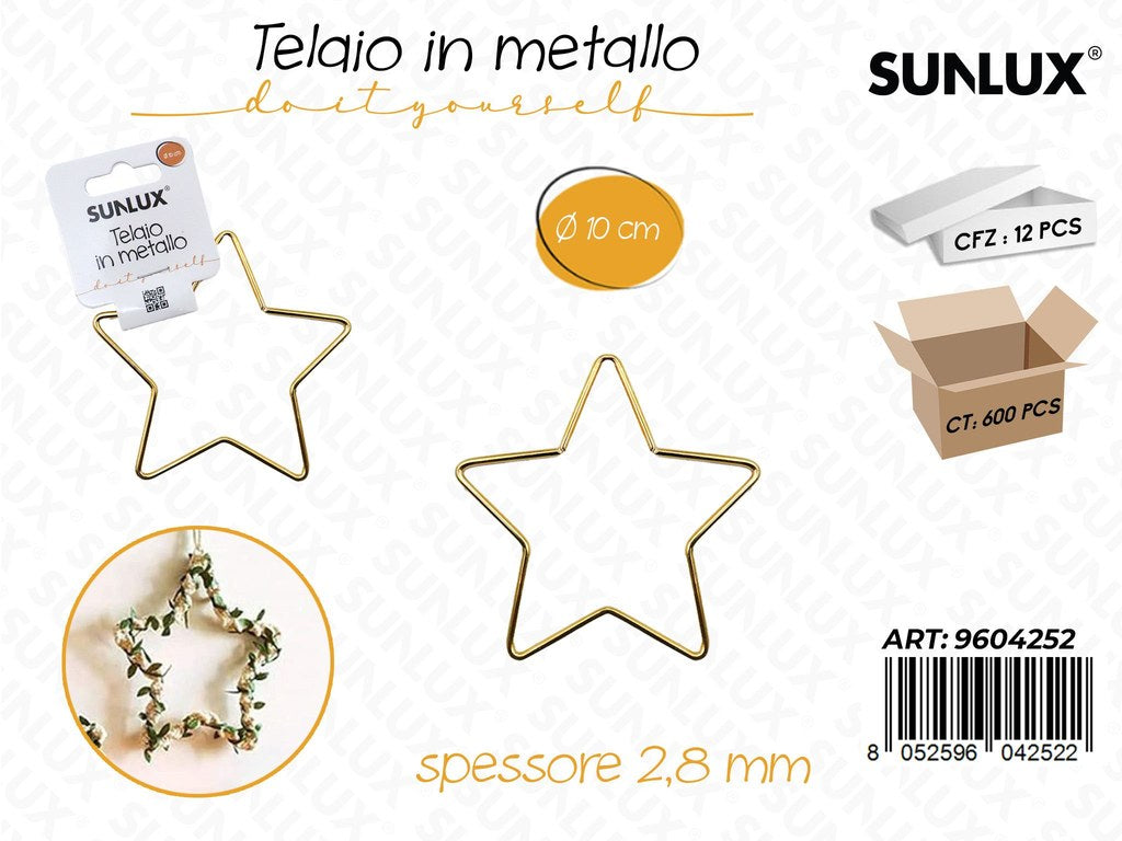 Sunlux Telaio Stella in Metallo 10CM*2.8MM