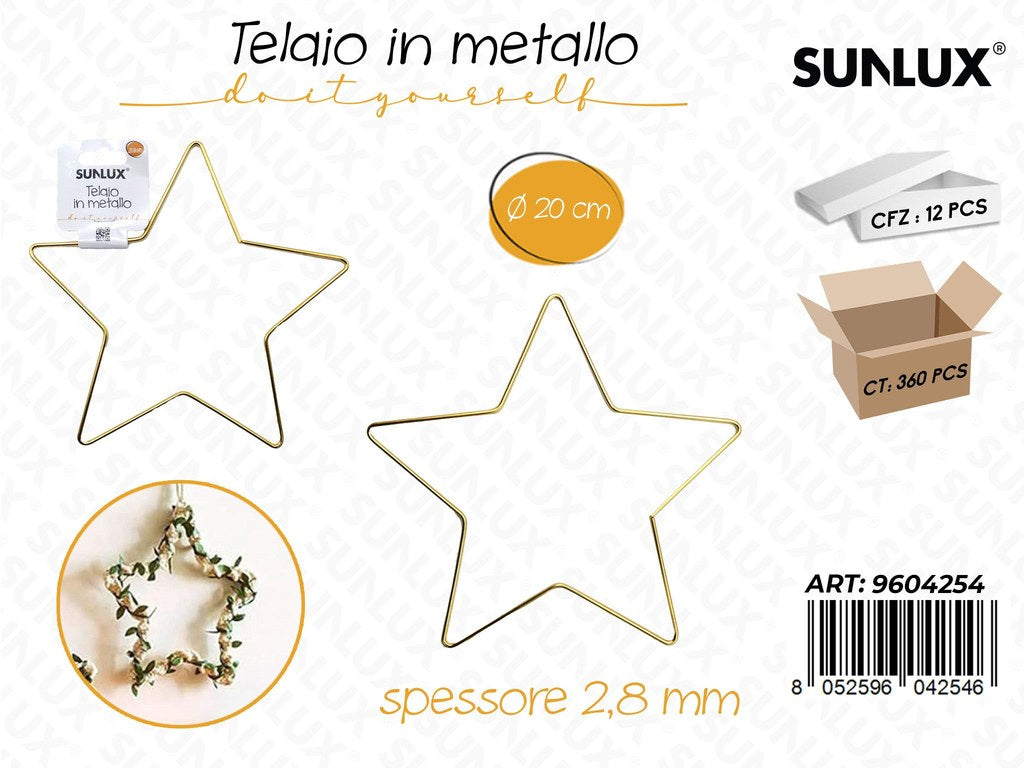Sunlux Telaio Stella in Metallo 20CM*2.8MM