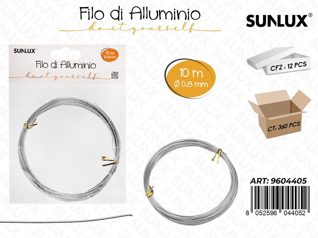 Sunlux Filo in Alluminio 10MT 0.8MM