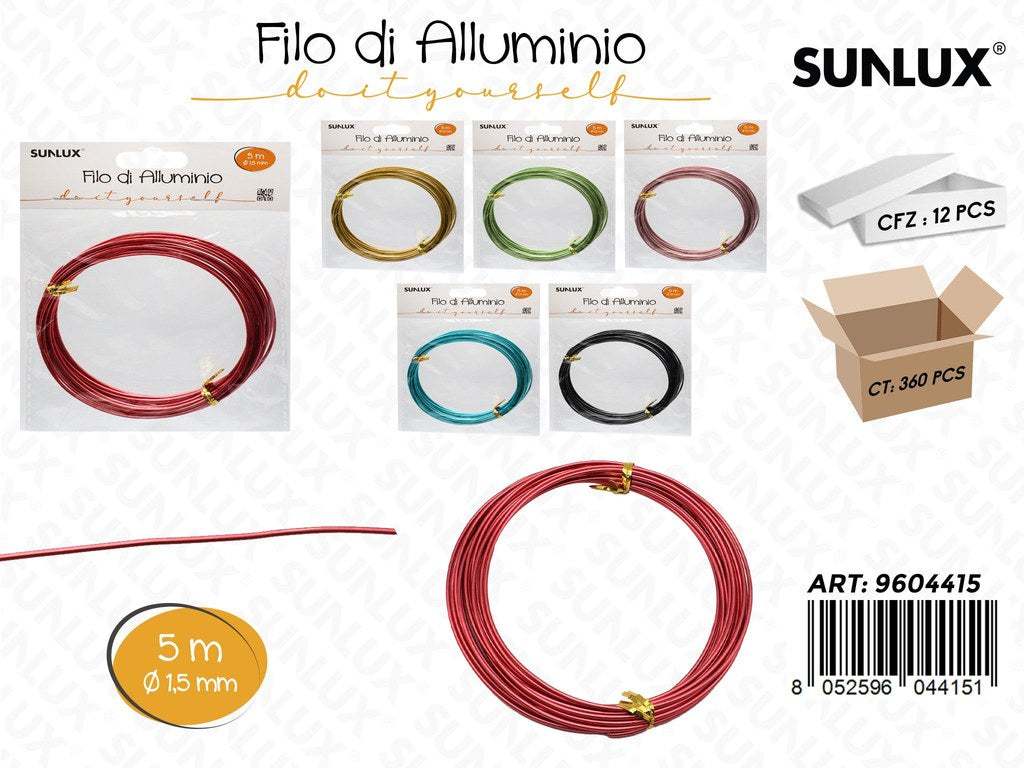 Sunlux Filo di Alluminio Ass. D.1.5MM*5MT