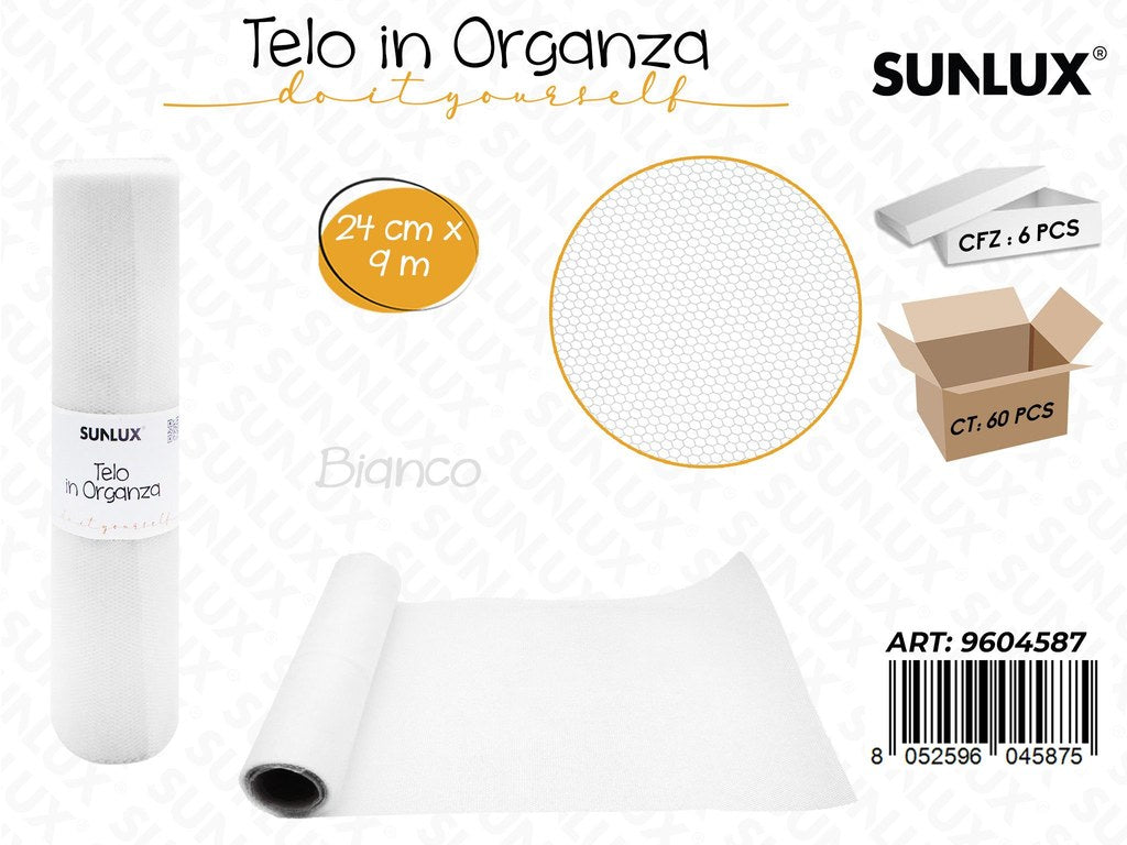 Sunlux Telo Organza Bianco 24CM*9MT