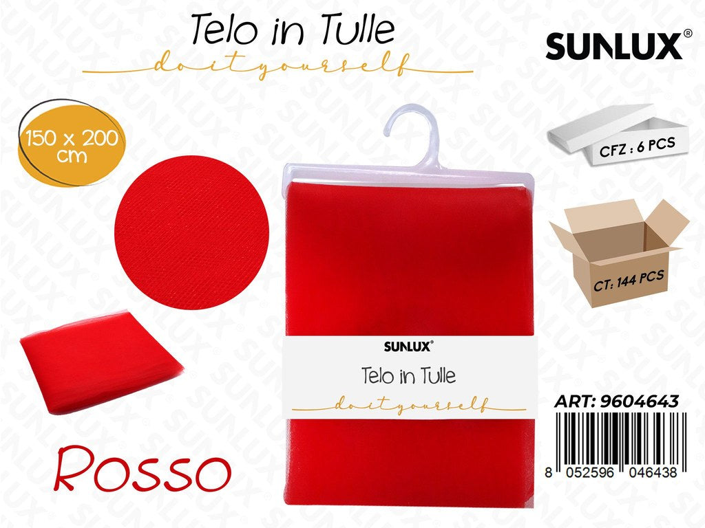 Sunlux Telo in Tulle Rosso 150*200CM