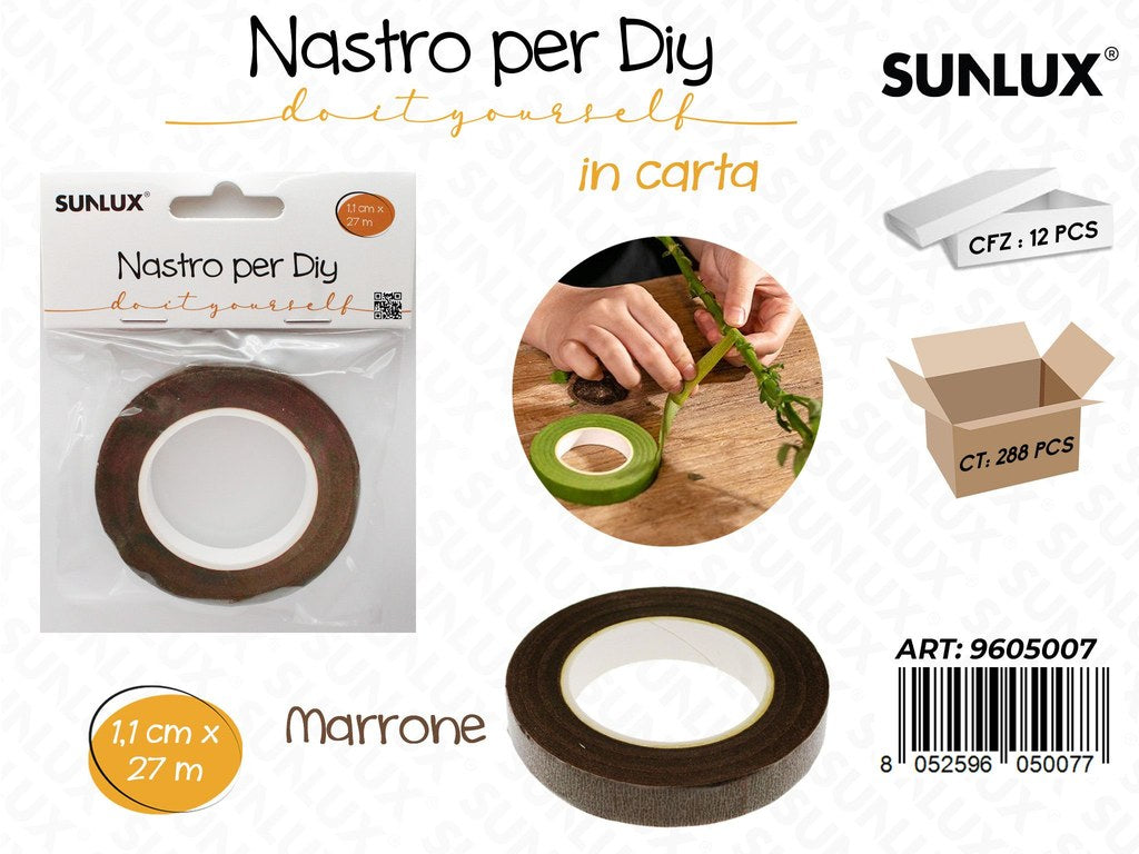 Sunlux Nastro per Diy Carta Marrone 1.1*27CM