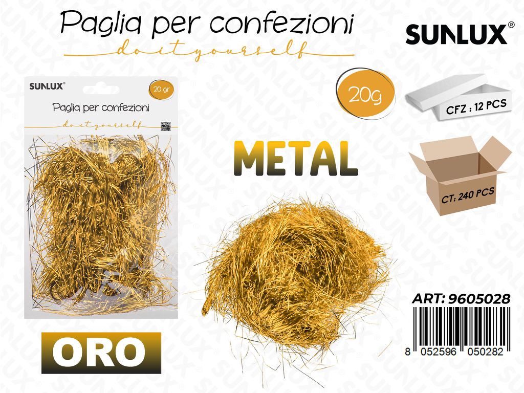 Sunlux Paglia per Confezioni Oro Metal 20GR