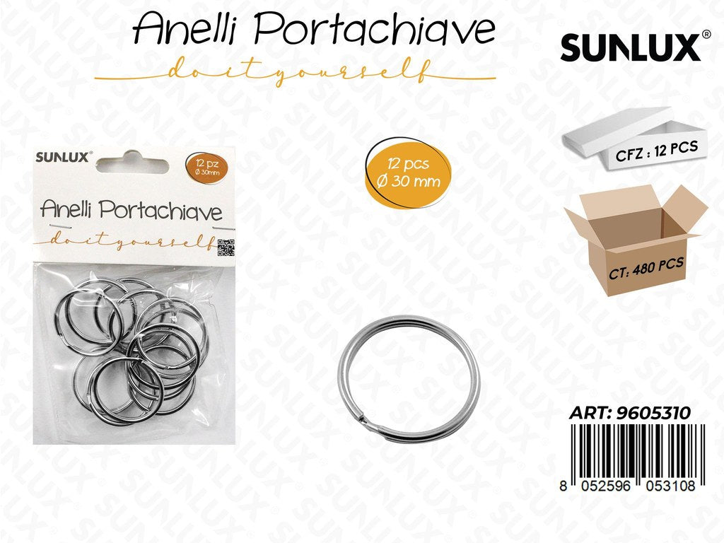 Sunlux Anelli Portachiave 12PCS 30MM