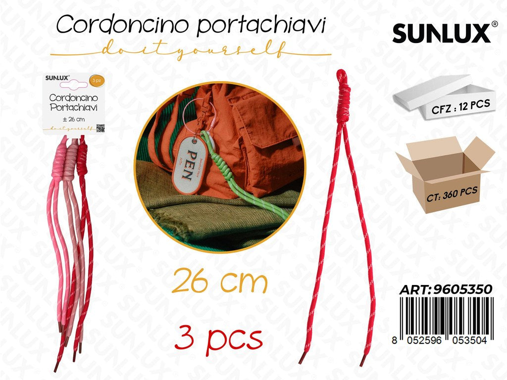 Sunlux Cordoncino Portachiavi 3PCS 26CM