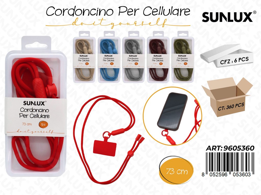 Sunlux Cordoncino per Cellulare Ass. 73CM