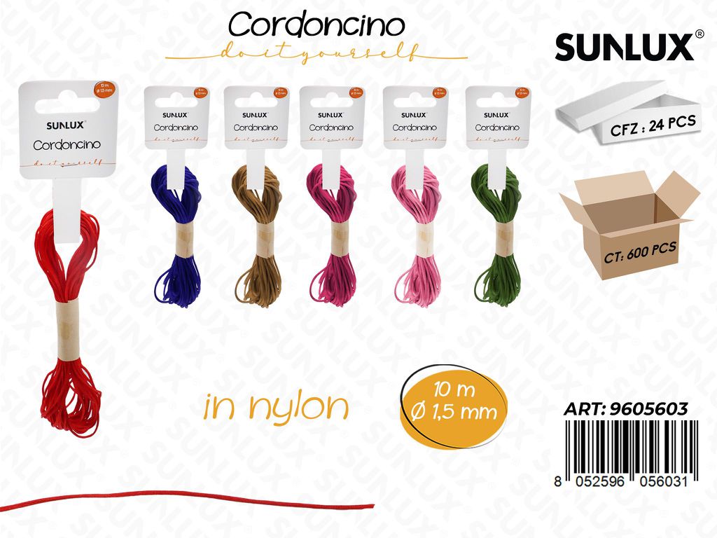 Sunlux Cordoncino Nylon Ass. D.1.5MM*10M