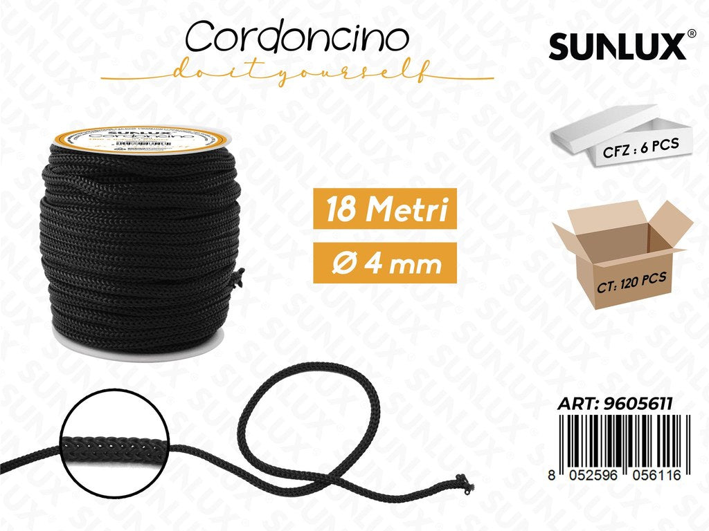Sunlux Cordoncino Diy Nero D.4MM*18MT