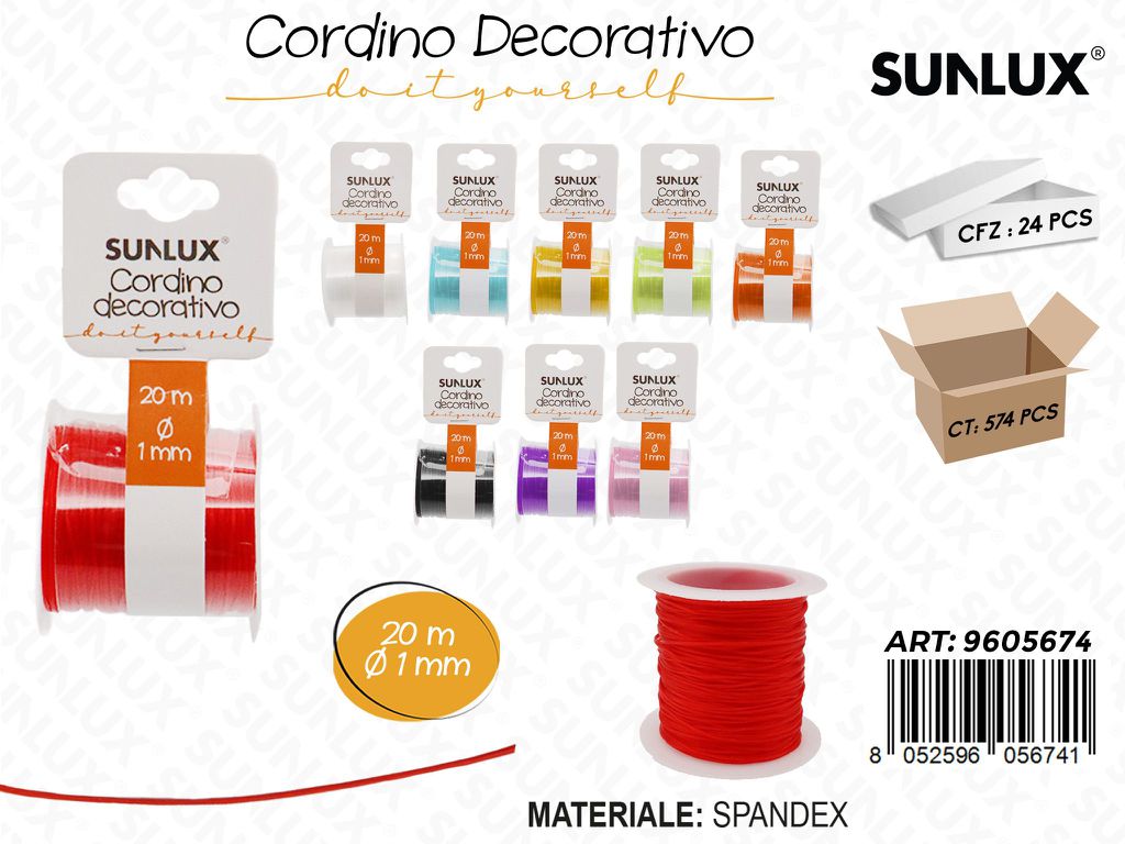 Sunlux Cordino Dec. Elast. Ass. 20MT*D.1MM
