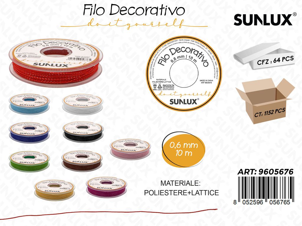 Sunlux Filo Dec. Col. Ass. 0.6MM*10MT