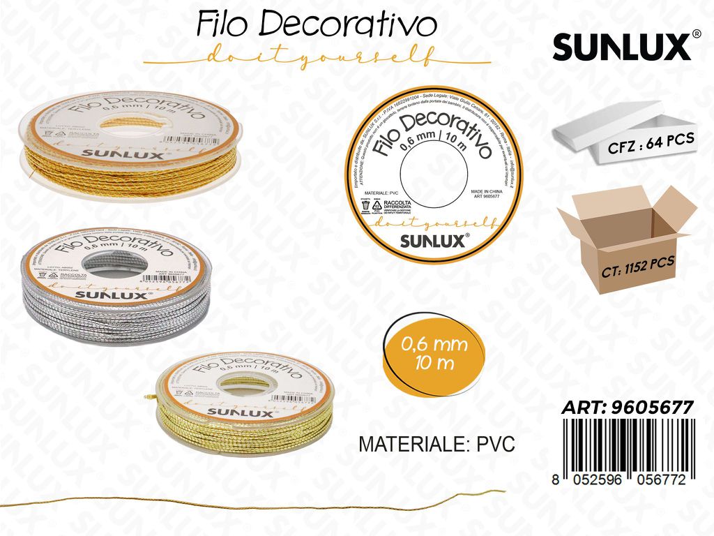 Sunlux Filo Dec. Col. Ass. 0.6MM*10MT