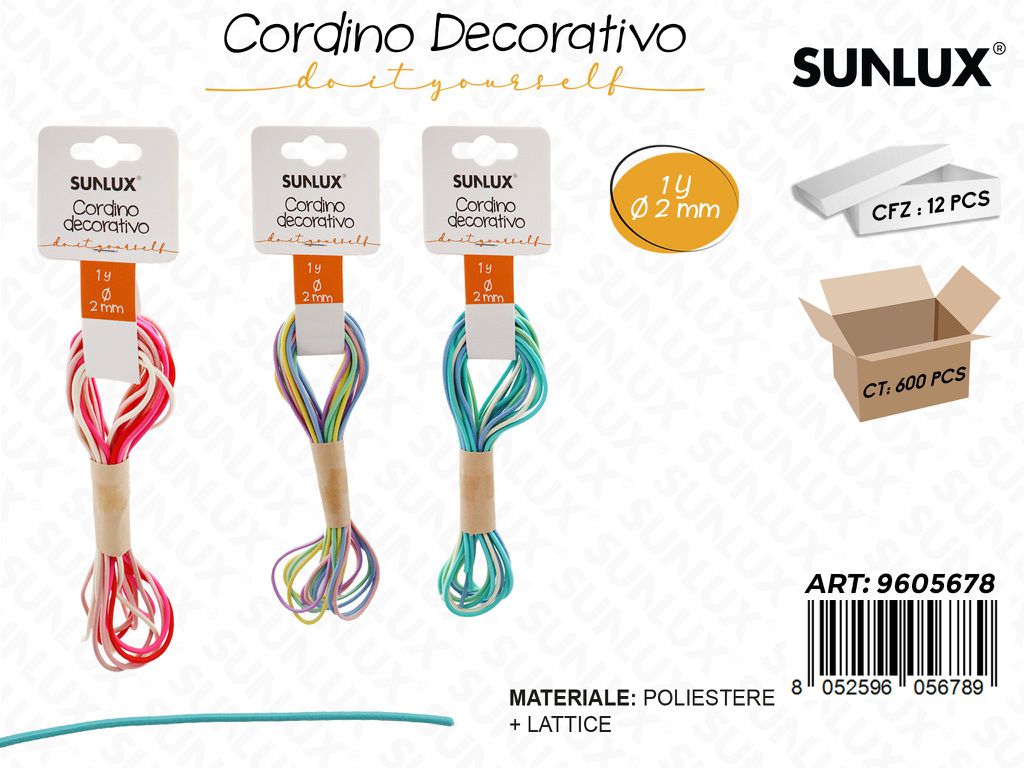 Sunlux Cordino Dec. Diy Ass. 1Y*D.2MM
