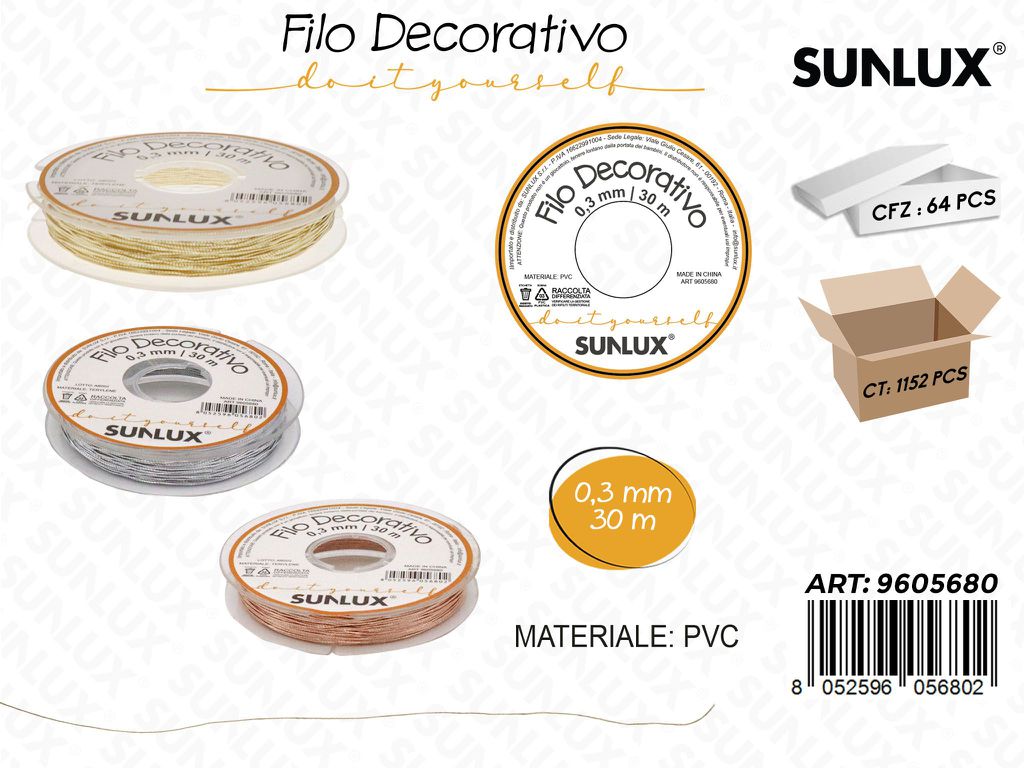 Sunlux Filo Dec. Col. Ass. 0.3MM*30MT