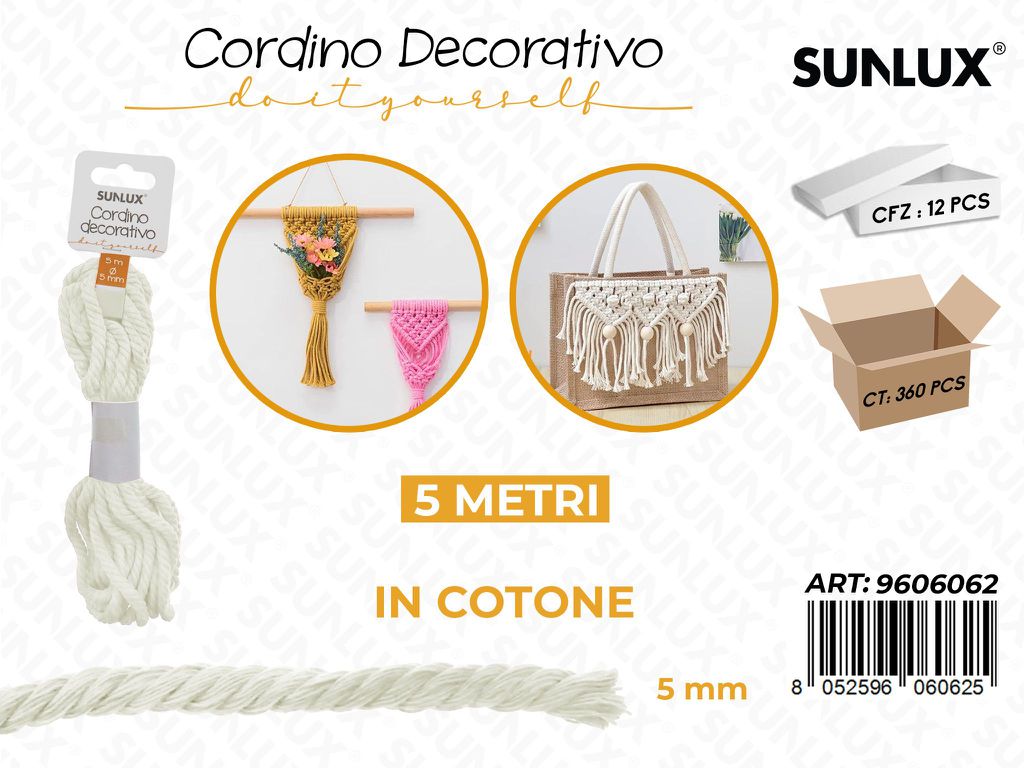 Sunlux Cordino Dec. in Cotone Beige 5MM*5MT