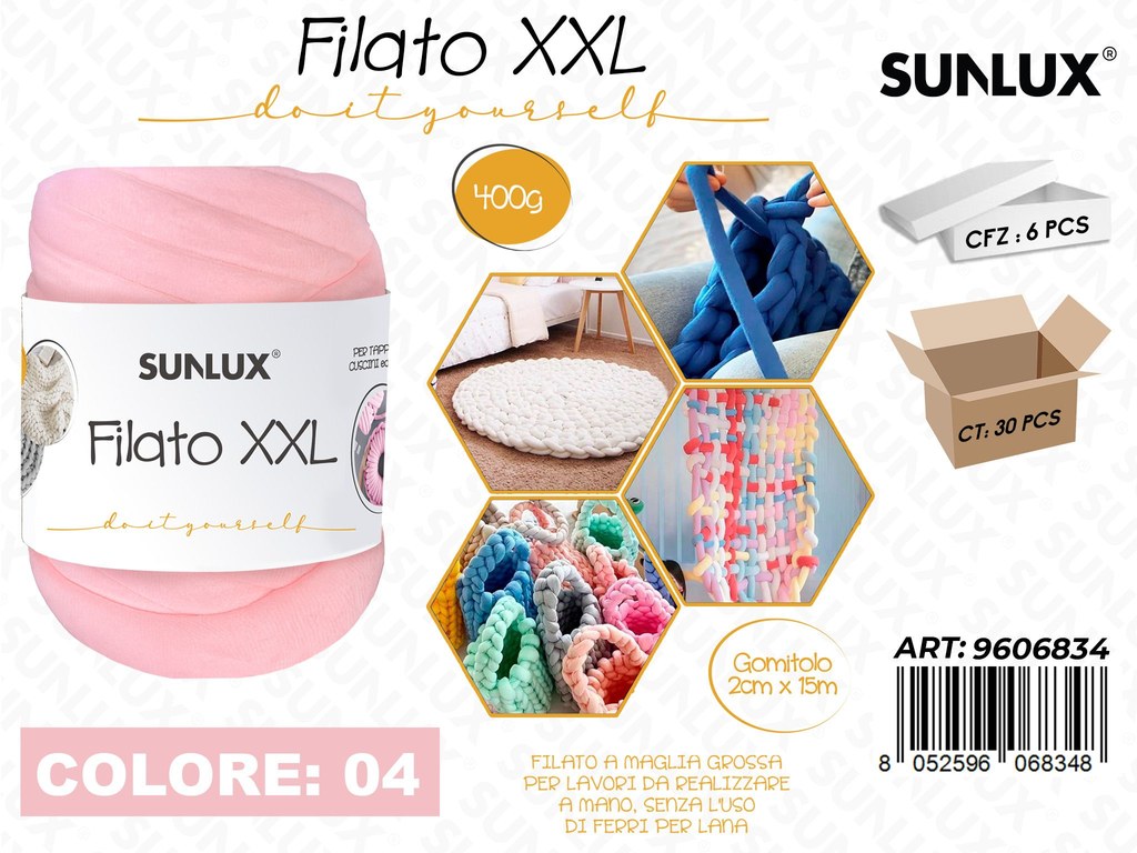Sunlux Filato Xxl 04 Rosa 400G 2CM*15MT