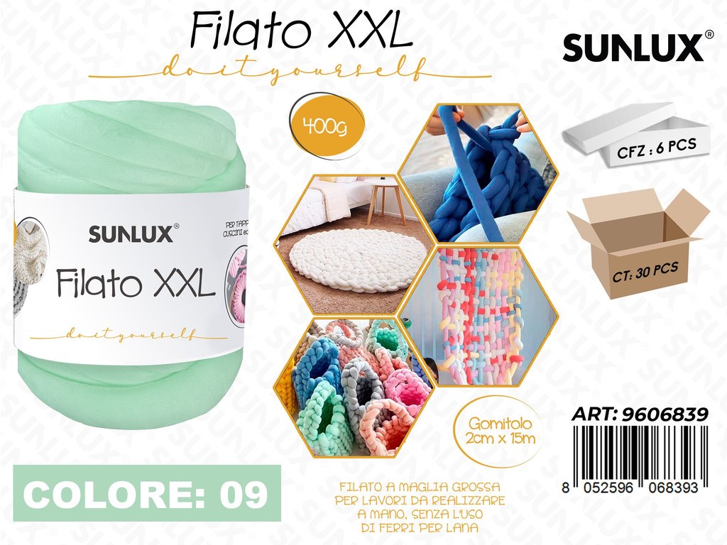Sunlux Filato Xxl 09 Verde Menta 400G 2CM*15MT